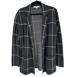 Loft Womens Open Front Cardigan Sweater Size S Gray Career Office Preppy Pockets